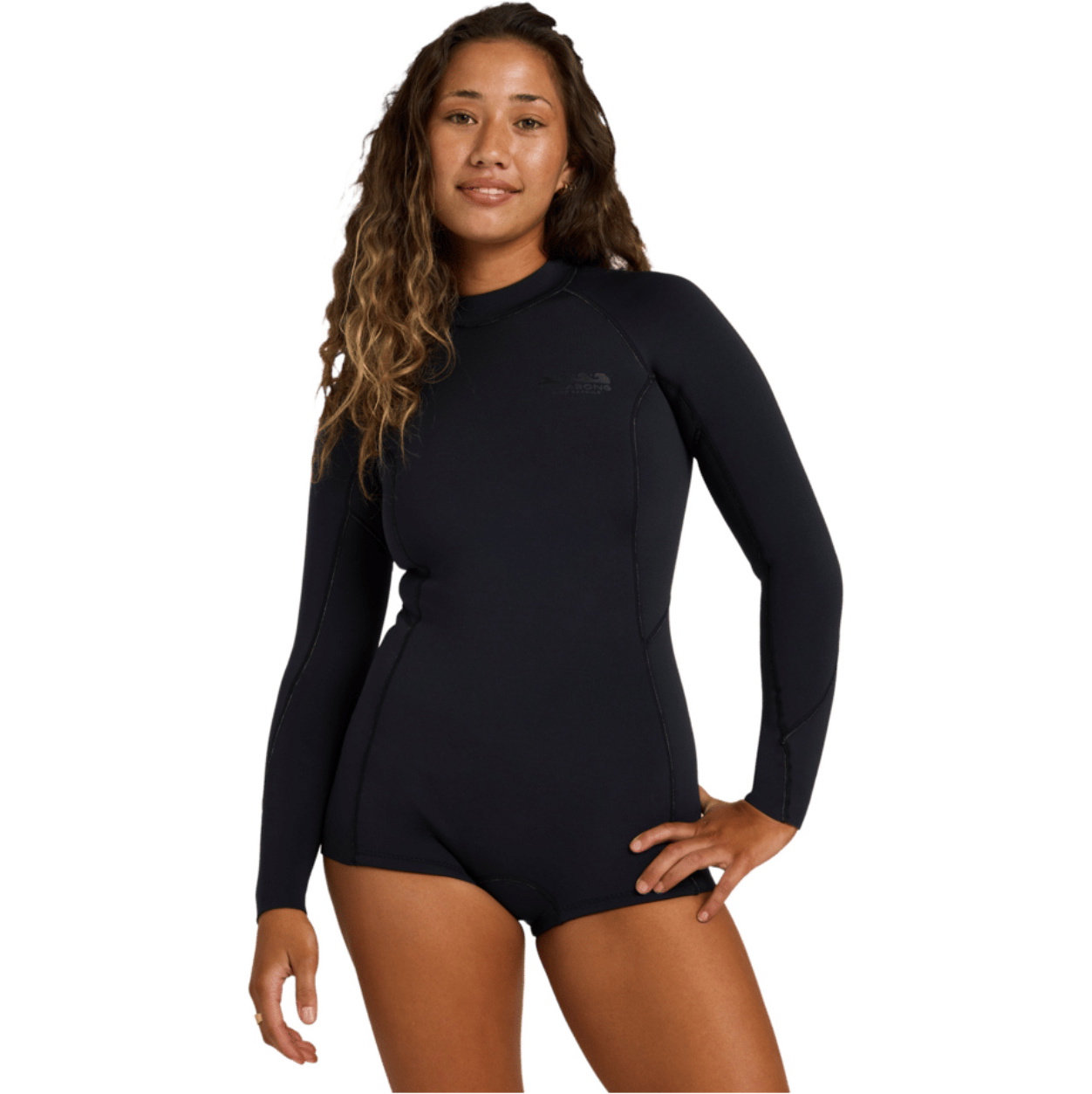 2026 Billabong Womens Spring Fever 2mm Long Sleeve Springsuit Wetsuit ABJW400137 - Black Pebble